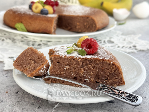 Банановый кекс на сковороде, рецепт с фото