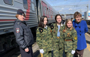 В Иркутской области транспортные полицейские присоединились к ежегодной Всероссийской акции «Георгиевская ленточка»