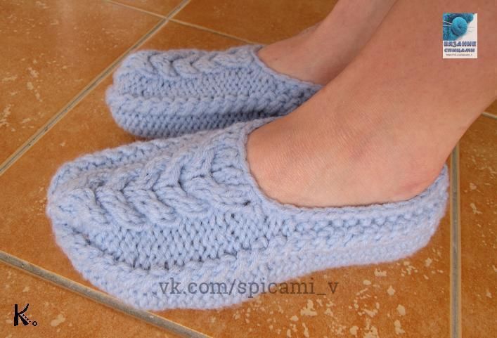Уютные тапочки спицами Уютные тапочки спицами мастер класс,самоделкин,сделай сам