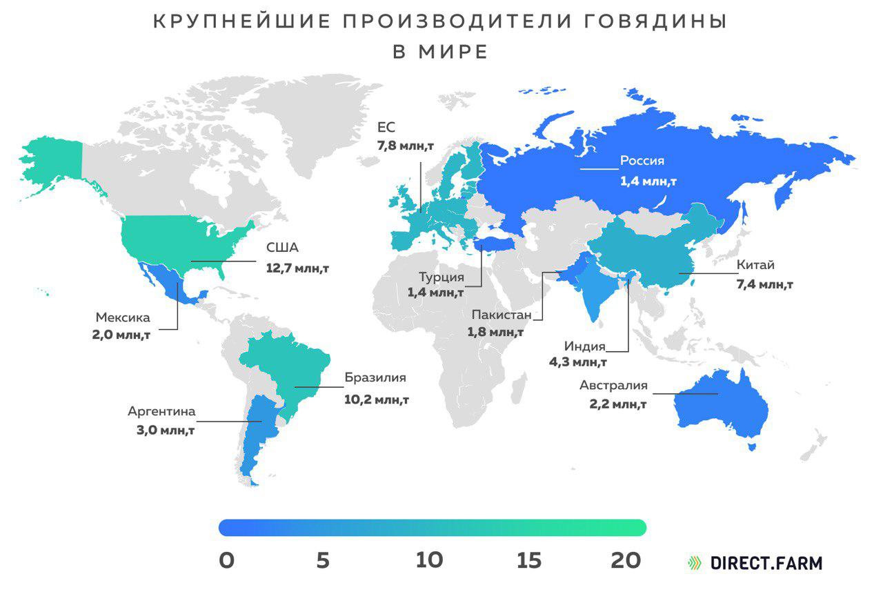 Карта животноводства мира