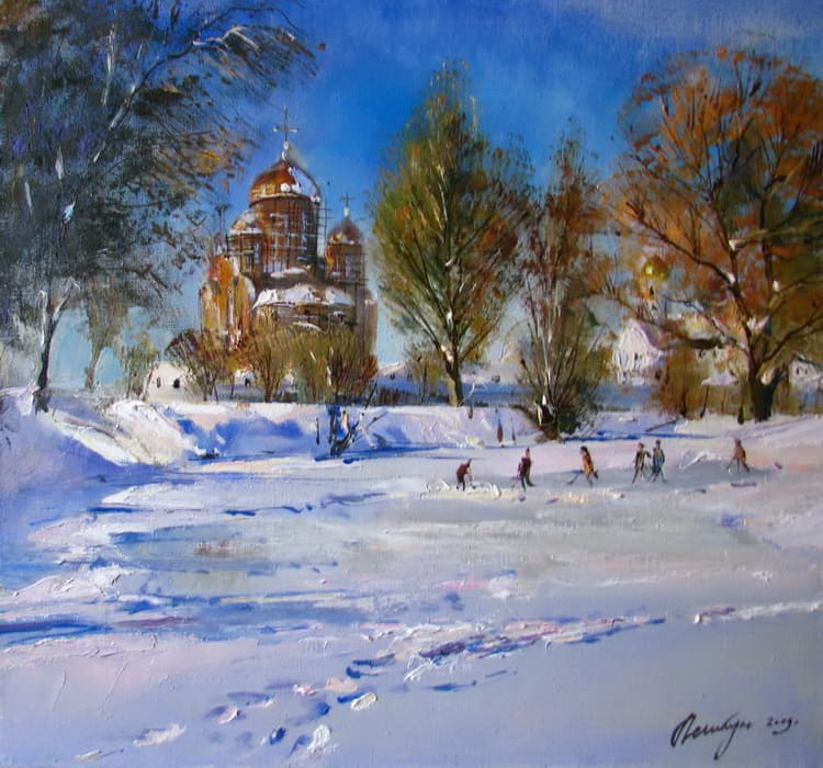 Художник Василий Пешкун. Белоснежные пейзажи Художник Василий Пешкун. Белоснежные пейзажи