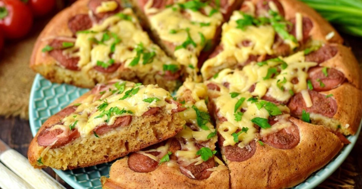 Оригинальная закуска из кефира и сосисок