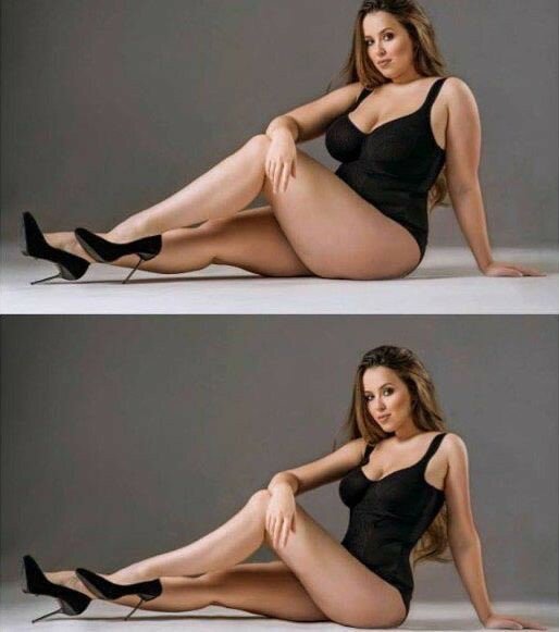 Цифровая липосакция: хулиганы фотошопа делают из полных женщин худых красота,мода и красота,фигура,фотошоп