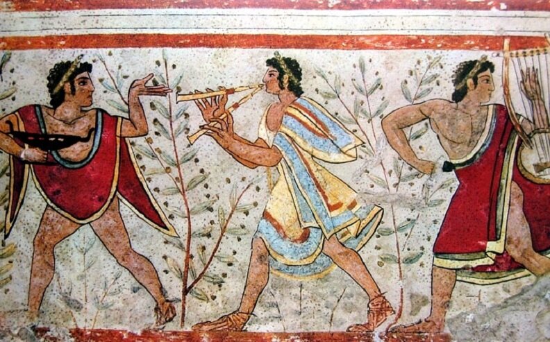 Этрусская фреска, V век до н.э.