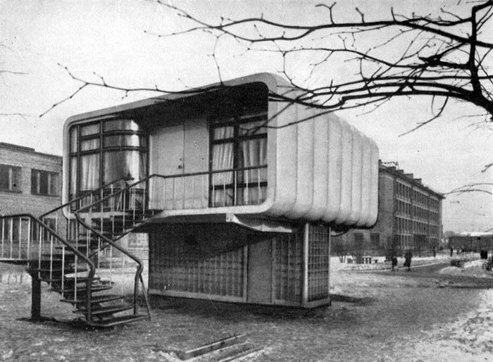 Пластмассовый дом, построенный в Ленинграде в 1961 году.