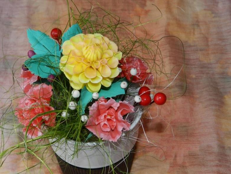 Букет из холодного фарфора