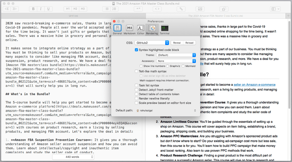 macdown simple markdown editor app