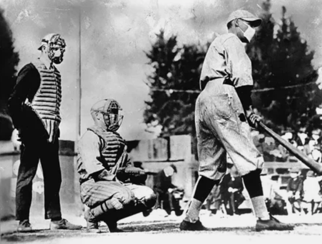 Бейсболисты в разгар эпидемии испанского гриппа, 1918 год