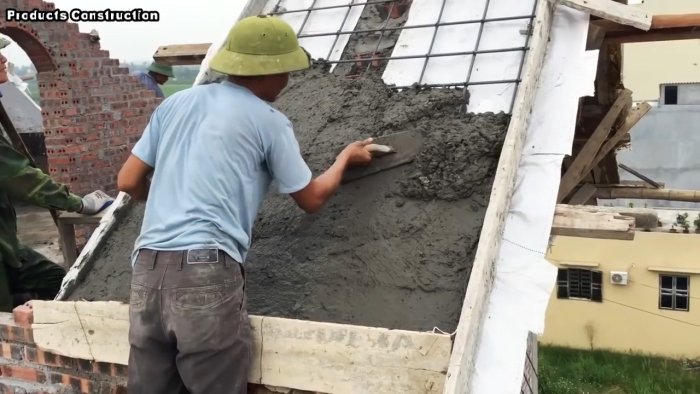 Как построить крышу из бетона без использования механических средств для дома и дачи,мастер-класс
