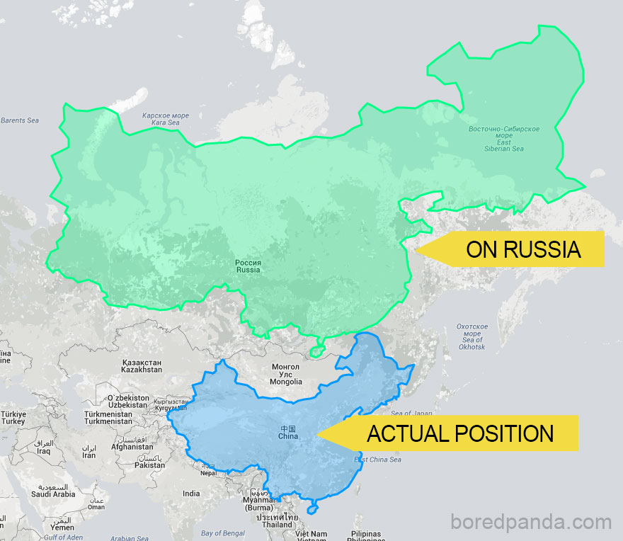 Карта россии в китае