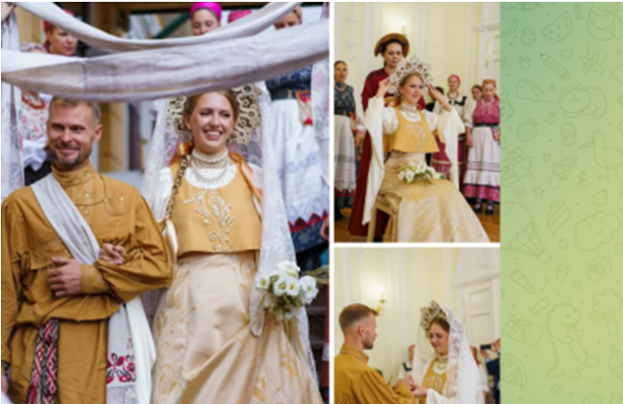 Свадьба в русском стиле – это красиво! Скрин с тг-канала russkiy_stil_moda