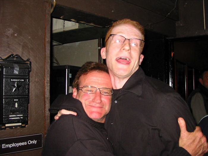 When I Was A Young Comedian, Robin Williams Stopped In To Do A Surprise Set On A Show I Was Hosting. Talked To Him For 20 Minutes After The Show. Then I Handed My Friend A Camera (Not A Phone, That's How Long Ago It Was) And Asked Robin For A Picture. He Gave Me A Huge Bear Hug And Said 