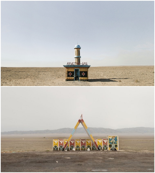Канадский фотограф долго не мог понять, зачем в чистом поле создавались настоящие шедевры архитектуры (Автобусные остановки Казахстана). © Christopher Herwig.