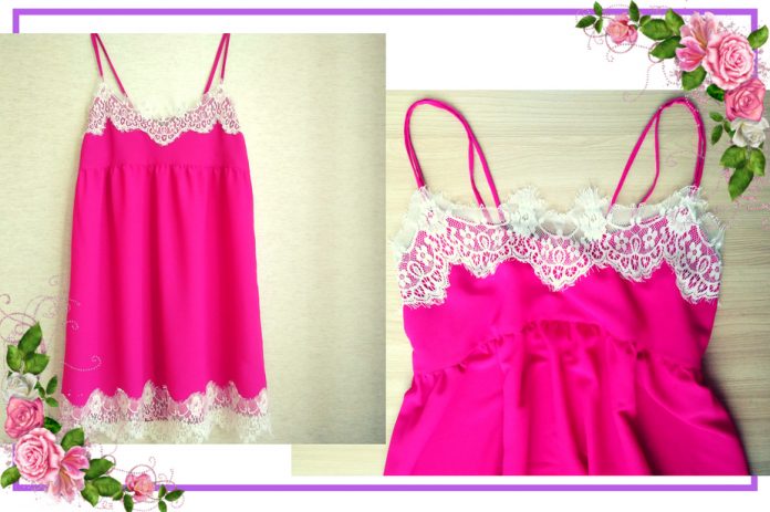 Самая простая выкройка ночной сорочки на бретельках. Мастер-класс