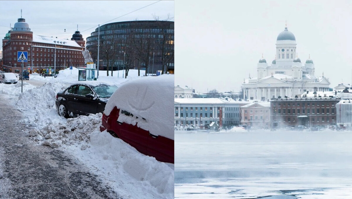 Зима в Финляндии. Коллаж автора.