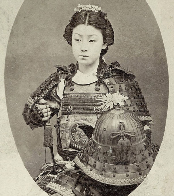 Японская женщина-воин винтаж, женщины, красота, открытки, фото