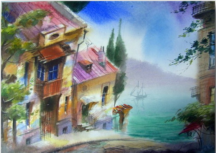 «Капризные» акварели с вихрем эмоций, на которых становятся добрыми даже корабли и кошки «Капризные» акварели с вихрем эмоций, на которых становятся добрыми даже корабли и кошки