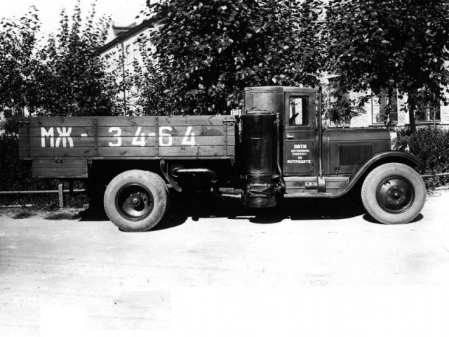 НАТИ-23А - опытный газогенераторный грузовой автомобиль на базе ЗИС-5, предназначенный для работы на антраците, 1939 история, люди, мир, фото