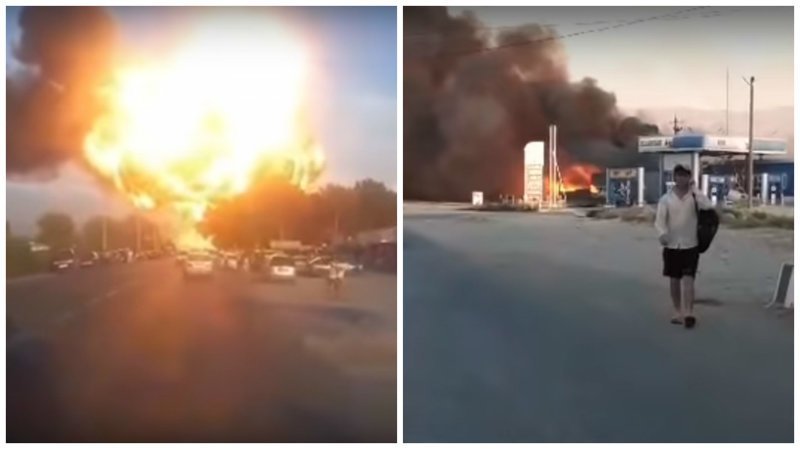На границе Киргизии и Таджикистана взорвалась АЗС На границе Киргизии и Таджикистана взорвалась АЗС ynews, азс, взрыв, видео, интересное, катастрофа, огонь