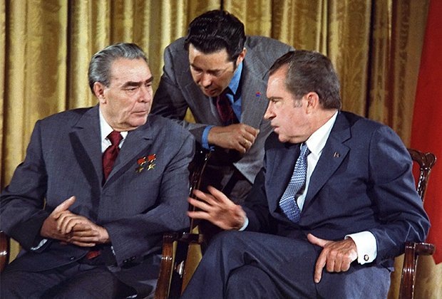    Встреча Леонида Брежнева и Ричарда Никсона в США. 19 июня 1973 года. Фото: Robert LeRoy Knudsen / Wikimedia