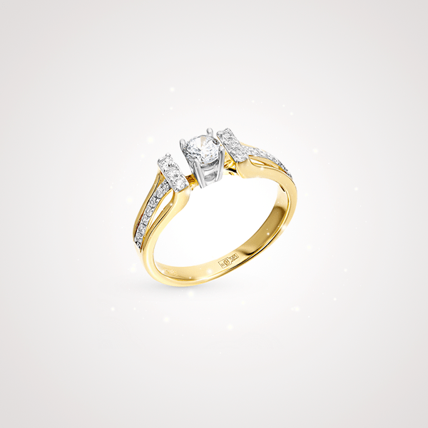 Помолвочное кольцо SL, желтое золото, бриллианты