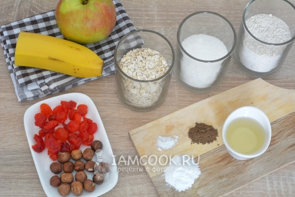 Ингредиенты для овсяного печенья из геркулеса