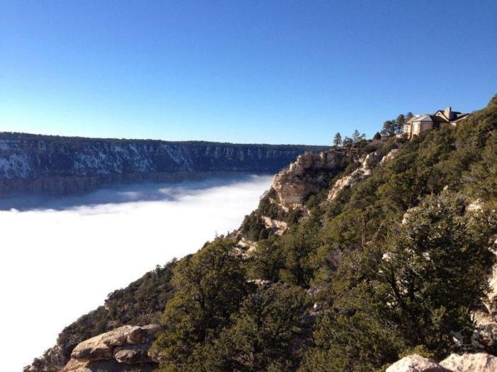 Каждые 10 лет туман заполняет Гранд-Каньон гранд каньон, путешествия, туман