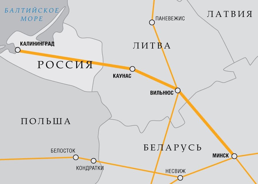 Маршрут газопровода в Калининградский регион
