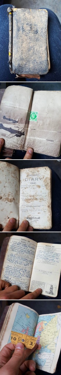 "Мой друг работает в переработке. Он нашел  дневник с 1941 года".