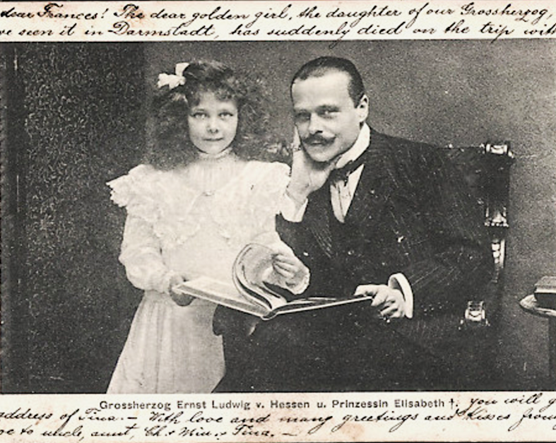 Герцог Эрнст Людвиг Гессенский с дочерью Елизаветой, 1903 год