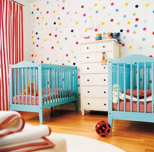 Дизайн комнаты для новорожденных двойняшек фото