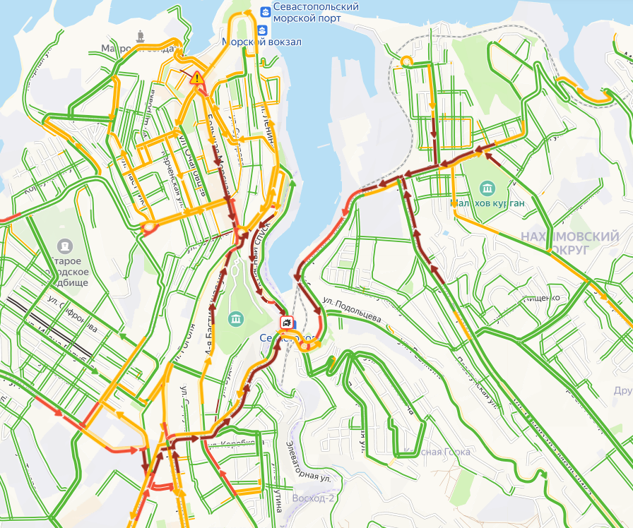 Карта севастополя пробки онлайн