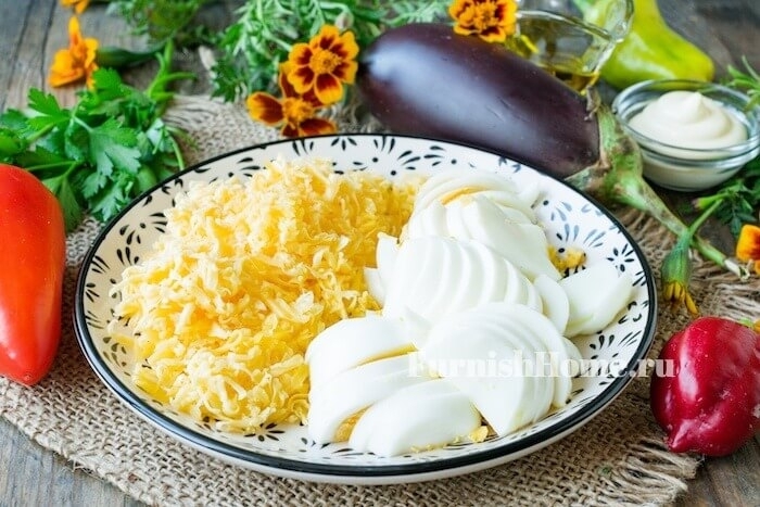 Салат из баклажанов и яиц салаты