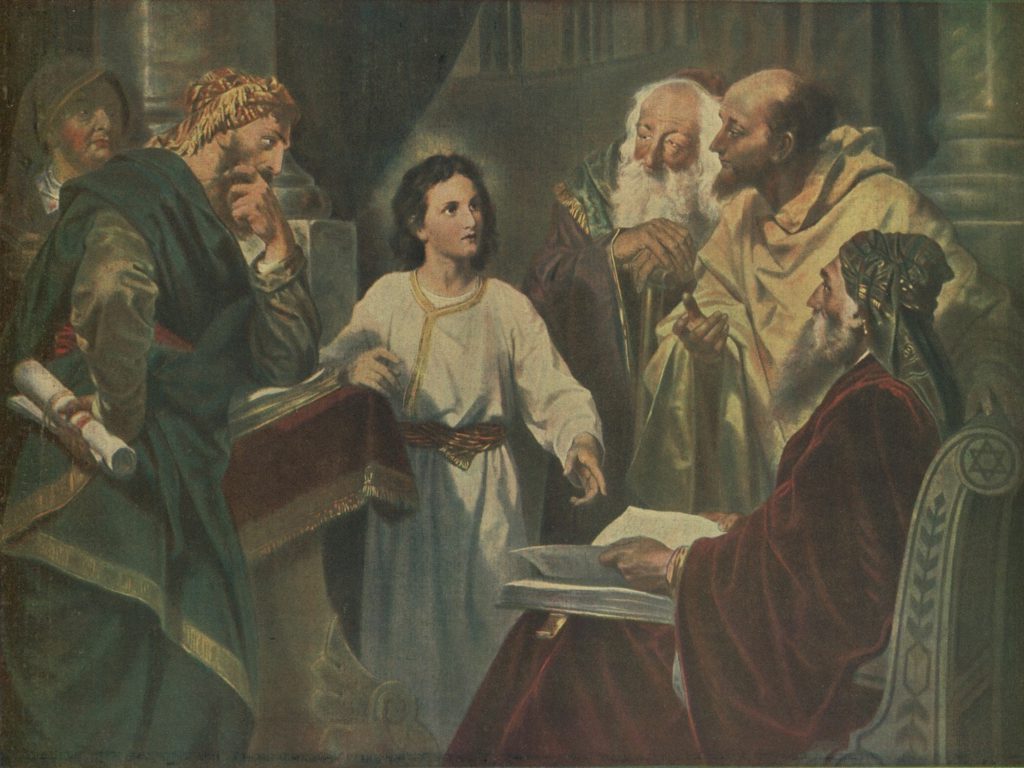 Отрок Христос в храме. С картины И.М. Гофмана. Из журнала за 1908 год. 