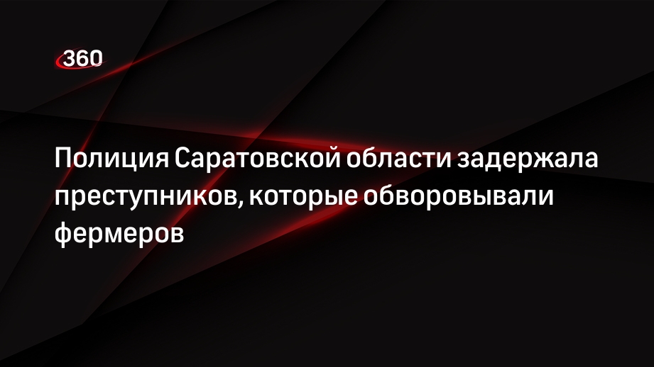 Полиция Саратовской области задержала преступников, которые обворовывали фермеров