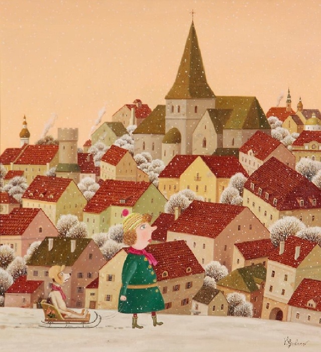 Зимние картины Валентина Губарева, которые вызывают улыбку и согревают душу 