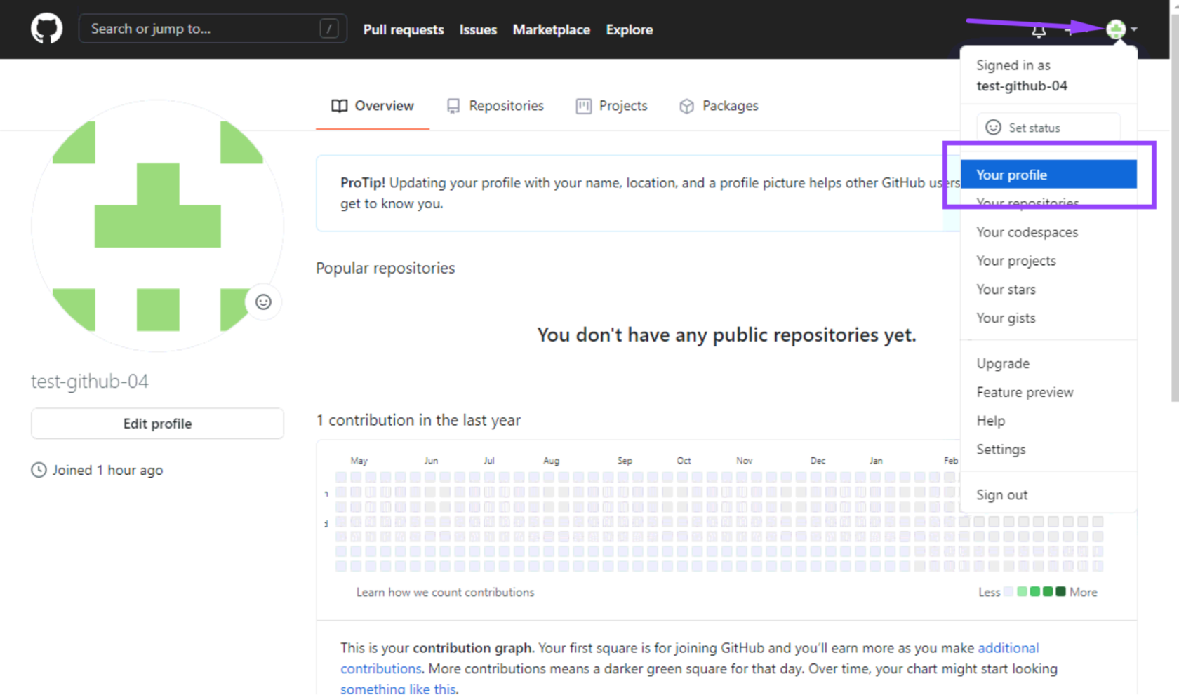 Отправить проект на github