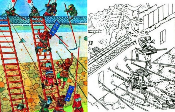 Для чего японские воины во время осад вколачивали в стены замков копья