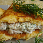 Омлет с картошкой и селедкой