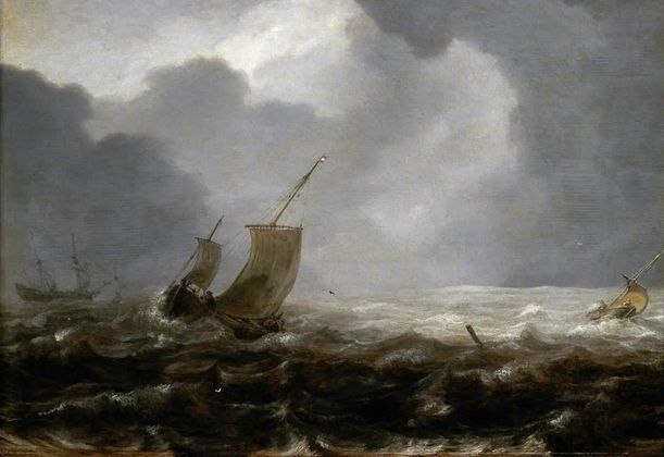 Ян Порселлис. Рыболовные суда в ветреный день
