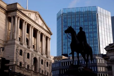 A general view shows The Bank of England in the City of London financial district in London, Britain, November 5, 2020. REUTERS/John Sibley/File Photo