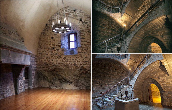 Интерьер средневекового замка после реставрации (Il Castello di Verres, Италия).