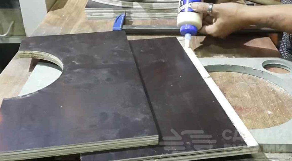 Самодельный фанерный стол с набором стульев самоделкин