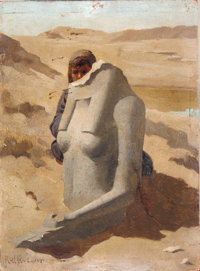 Theodoros_Rallis_-_Child_Hiding_Behind_Egyptian_Sculpture,_Luxor