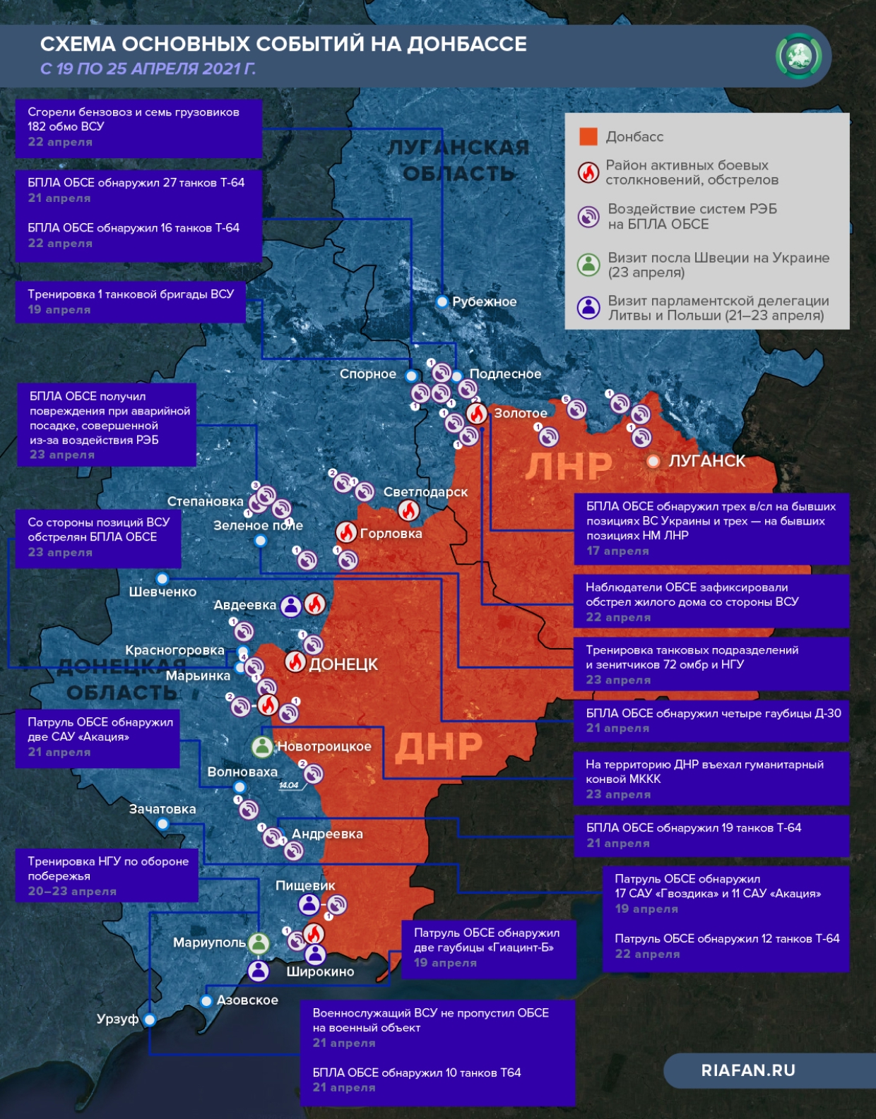 Донбасс посетили иностранные дипломаты, Великобритания создает основу для базы на Украине