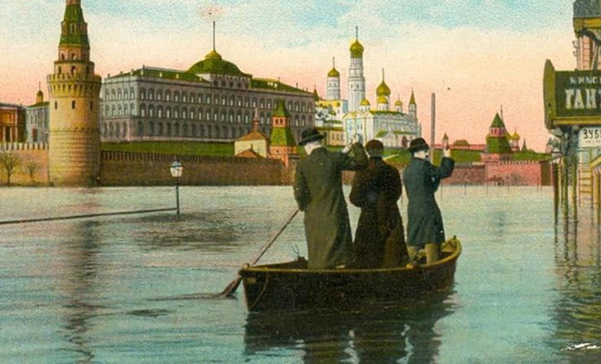 В апреле 1908 года вода в Москве реке поднялась на 9 метров. Редкие цветные фото явления, о котором сегодня не помнят почти, города, поднялась, Москве, Проснувшись, путешествовать, Площадь, Павелецкого, вокзала, стала, Крымский, озером, превратился, остров, подъезды, подоконников, первых, этажей Уже, после, Венеции»А