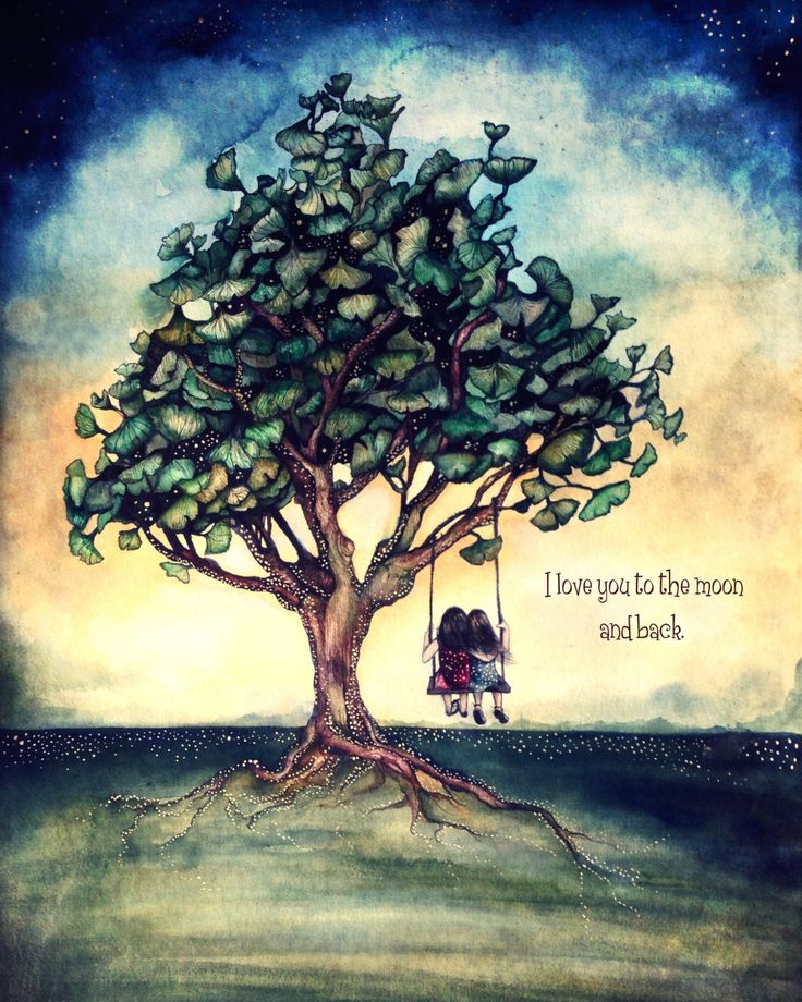 I love you to the moon and back art print by claudiatremblay