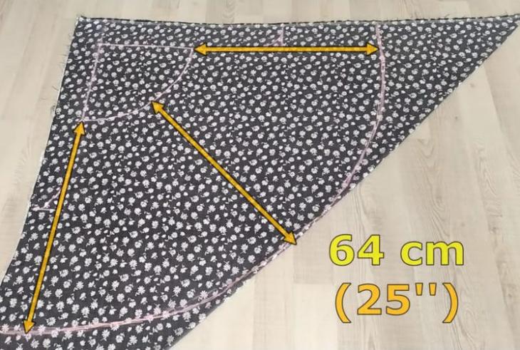 Юбка-брюки за два часа ткани, длиной, полосы, точки, шириной, изделию, линии, пошива, расстоянии, линию, параллельную, треугольника, отрез, пересечения, будет, окружность, углом, смВырежьте, остатков, внутренние