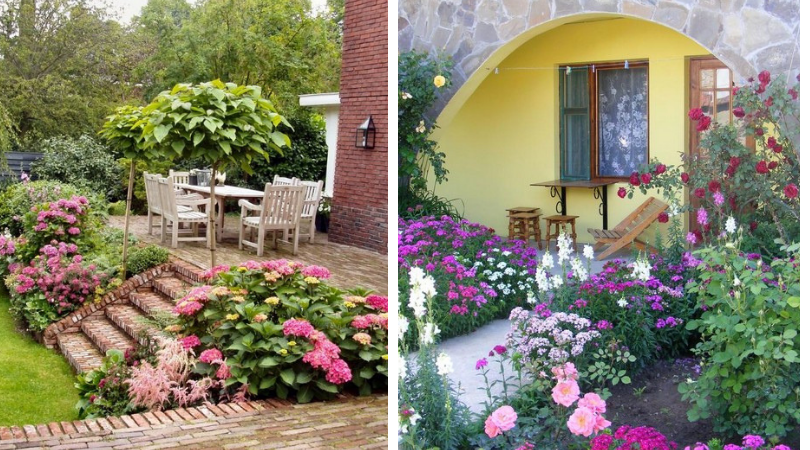 Дизайн цветников в частном дворе: 60 ландшафтных идей