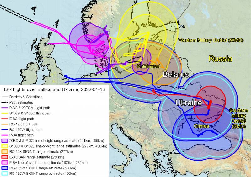 Десять разведывательных самолетов НАТО в течение суток изучали границу России 